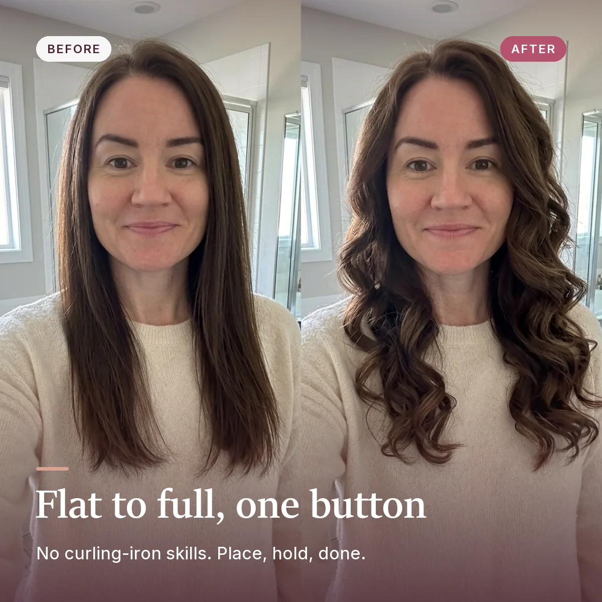 Flat to full, one button